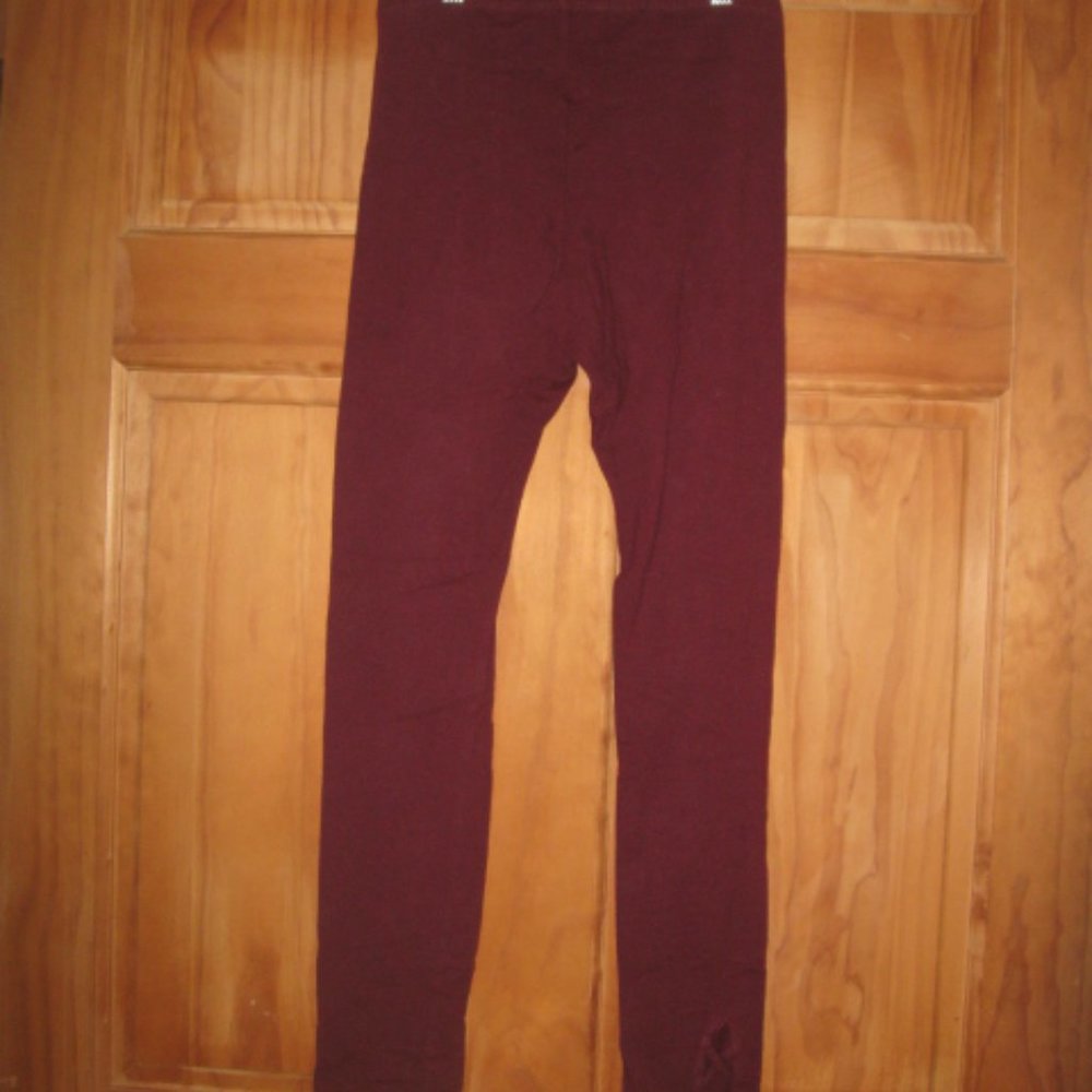 5/$30 Girls Old Navy Burgundy Leggings - Picture 2 of 3